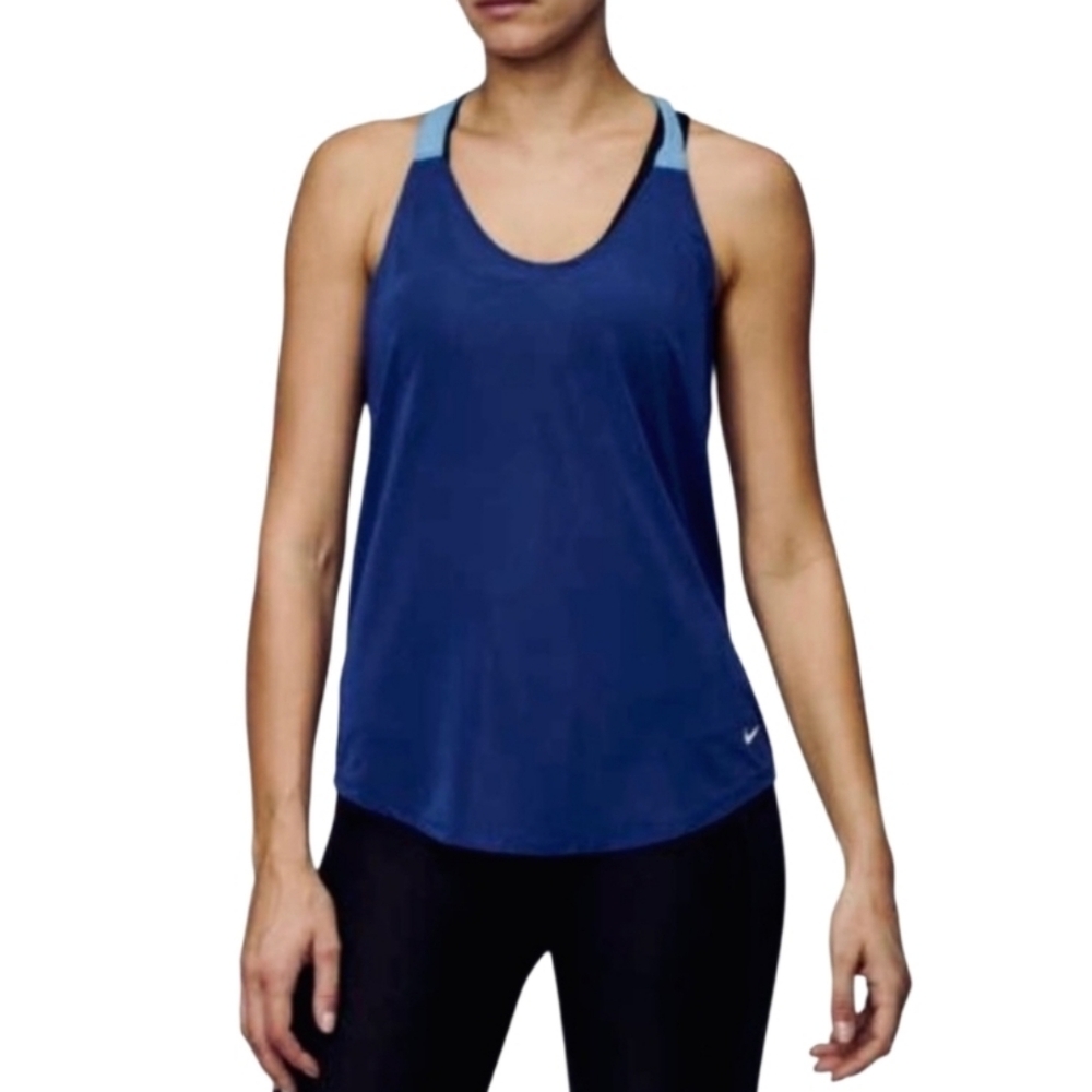 Nike Dri-Fit Elastika Training Tank Top Blue & Gray - Medium *FAST SHIPPING*